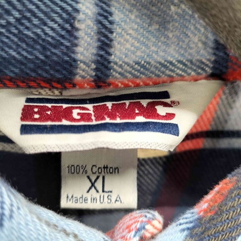 ビッグマック BIG MAC 80s USA製 三角タグ ヘビーネルチェックシャツ オーバーサイズ メンズ JPN:XL