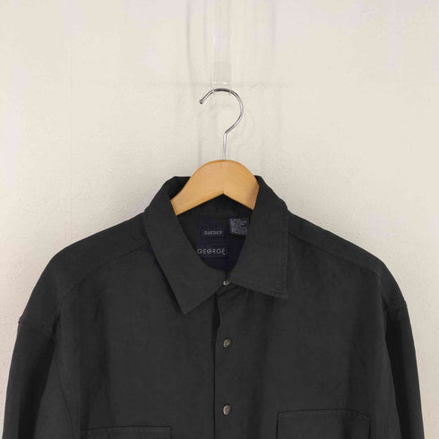ジョージズ GEORGE SUEDE 両フラップポケット フェイクスウェードL/Sシャツ メンズ import:XL