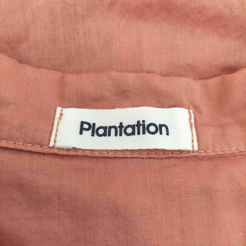 プランテーション Plantation 19SS プリーツ フラワー刺繍 切替 レギュラーカラー ロング シャツ レディース JPN:2