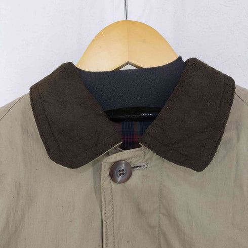 バラクータ BARACUTA 裏地チェック 襟切替スエード ハーフコート メンズ import:L