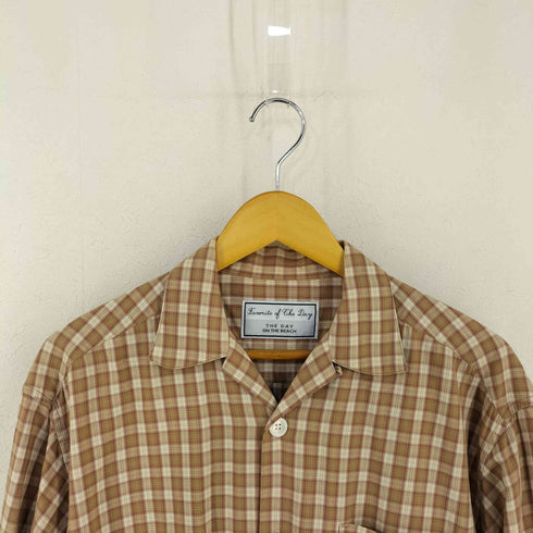 ザデイオンザビーチ THE DAY ON THE BEACH PJ's Camp Shirt シェルボタン オープンカラー コットンチェックL/Sシャツ メンズ