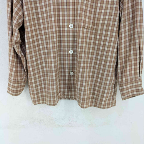 ザデイオンザビーチ THE DAY ON THE BEACH PJ's Camp Shirt シェルボタン オープンカラー コットンチェックL/Sシャツ メンズ