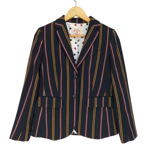 ブルックスブラザーズレッドフリース BROOKS BROTHERS REDFLEECE ストライプ2Bテーラードジャケット レディース US:6