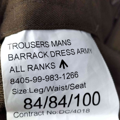 ブリティッシュアーミー BRITISH ARMY BARRACK DRESS TROUSERS メンズ 84/84/100