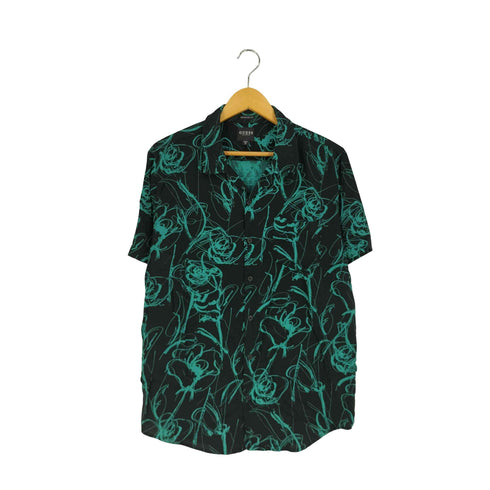 ゲス GUESS FLORAL SCRIBBLE PRINTED SHIRT フローラル スクリブル プリンテッド シャツ メンズ import:M