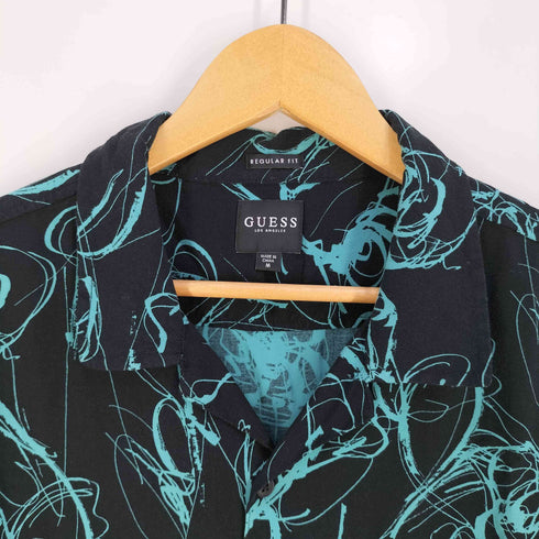 ゲス GUESS FLORAL SCRIBBLE PRINTED SHIRT フローラル スクリブル プリンテッド シャツ メンズ import:M