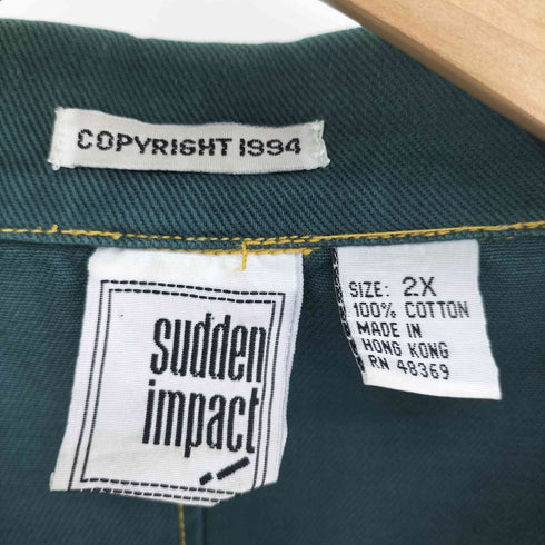 90S sudden impact COPYRIGHT 1994 ステッチ デザイン コットンツイル シャツ ジャケット メンズ 2X