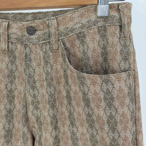 リーバイス Levis 60-70S STA-PREST スタプレスト スタプレ 金タブ ビッグE 42TALONジップ ボタン裏 531 刻印 総柄 ジャガード ブーツカット フレア パンツ メンズ