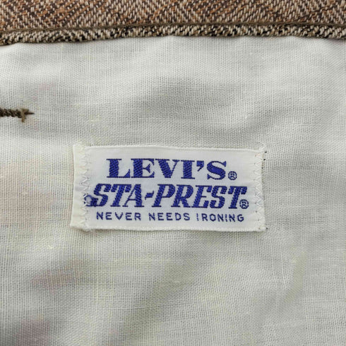 リーバイス Levis 60-70S STA-PREST スタプレスト スタプレ 金タブ ビッグE 42TALONジップ ボタン裏 531 刻印 総柄 ジャガード ブーツカット フレア パンツ メンズ
