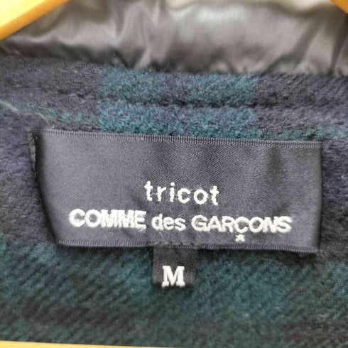 トリココムデギャルソン tricot COMME des GARCONS AD2015 裏地チェック ピーターパンカラー中綿ジャケット レディース JPN:M