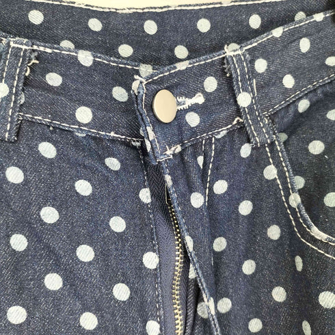 EAHO フロントロゴ刺繍 ドットデニムパンツ レディース JPN:M