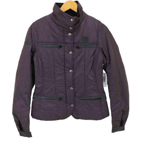 Cavalleria Toscana イタリア製 スタンドネックロゴパッチ中綿ジャケット バーガンディ レディース JPN:M