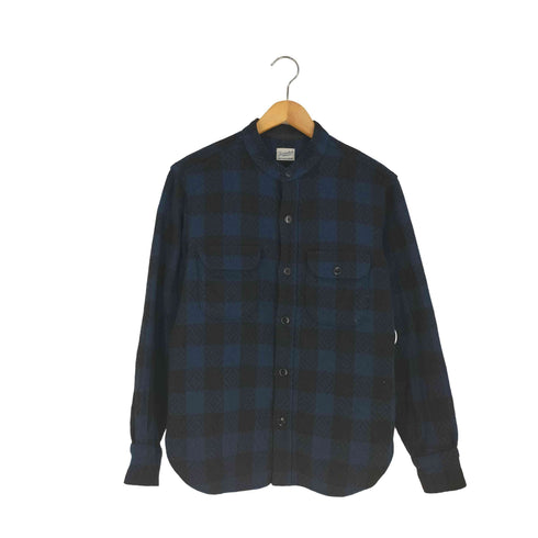 テンダーロイン TENDERLOIN ウール バンドカラー チェックシャツ メンズ JPN:XS