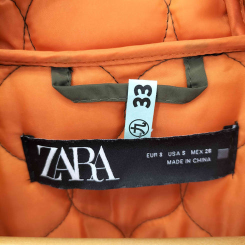 ザラ ZARA 袖ボア アノラックキルティングパーカー レディース import:S