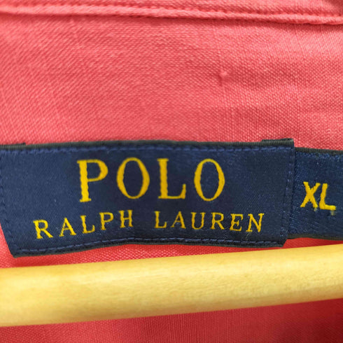 ポロラルフローレン POLO RALPH LAUREN スモールポニー刺繍 S/S シルクリネンシャツ メンズ import:XL