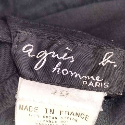 アニエスベーオム Agnes b.homme フランス製 コットン ローライス フレアカーゴパンツ メンズ 38