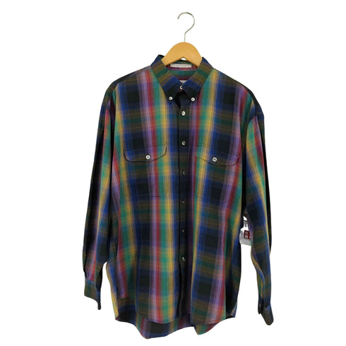 ペリーエリスポートフォリオ PERRY ELLIS PORTFOLIO スリランカ製 フラップポケット チェックシャツ メンズ JPN:L