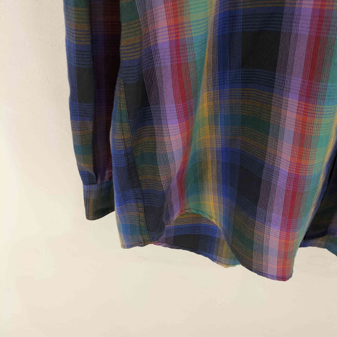 ペリーエリスポートフォリオ PERRY ELLIS PORTFOLIO スリランカ製 フラップポケット チェックシャツ メンズ JPN:L
