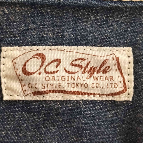 O.C style フロントワッペン ノーカラー デニムジャケット メンズ JPN:S