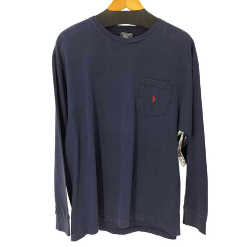ポロバイラルフローレン Polo by RALPH LAUREN フロントポケット スモールポニー刺繍 L/S Tシャツ メンズ import:M