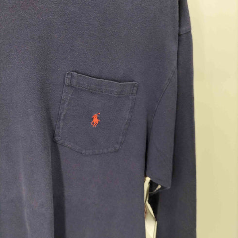 ポロバイラルフローレン Polo by RALPH LAUREN フロントポケット スモールポニー刺繍 L/S Tシャツ メンズ import:M