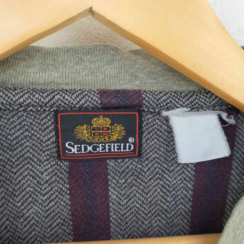 SEDGEFIELD ストライプヘリンボーン ヘンリーネックL/Sプルオーバー メンズ