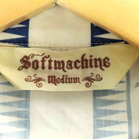 ソフトマシーン The softmachine 総柄 菱形スナップボタン コットン オープンカラーシャツ メンズ JPN:M