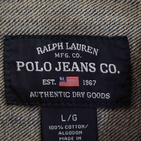 ポロジーンズカンパニーラルフローレン POLO JEANS COMPANY RALPH LAUREN モーリシャス製 デニムジャケット メンズ import:L