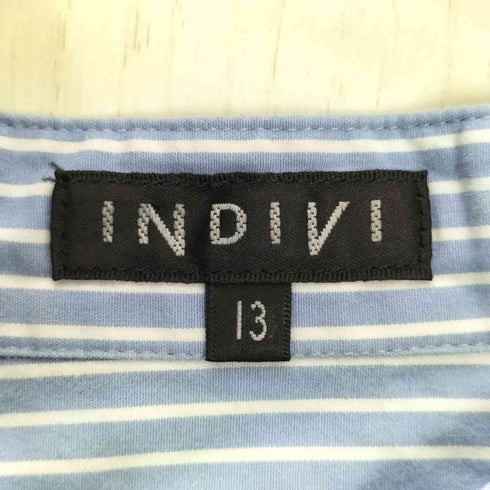 インディヴィ INDIVI 洗える コットン100% バンドカラーシャツ レディース 13