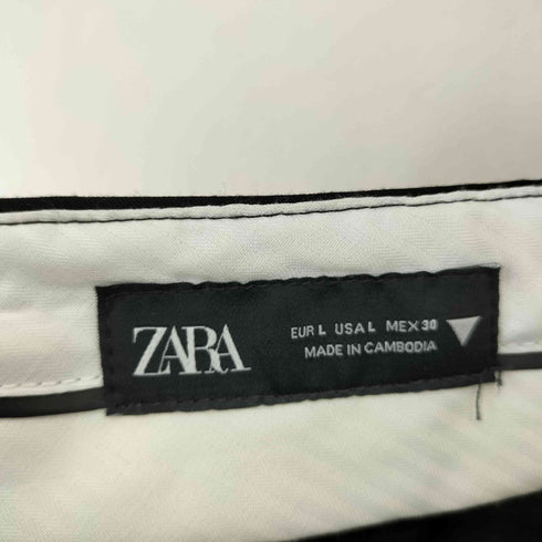 ザラ ZARA ダブルプリーツパンツ ワイドストレート メンズ L