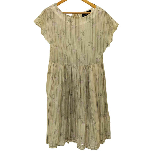 トリココムデギャルソン tricot COMME des GARCONS AD2014 フラワープリントギャザーノースリーブワンピース レディース JPN:S