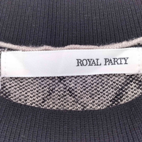 ロイヤルパーティー ROYAL PARTY エンブレム総柄ニットミニワンピース レディース FREE