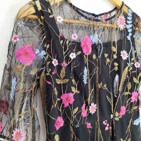 Dorry Doll フラワーカラー刺繍レースフィット&フレアードレス sweet レディース JPN:38