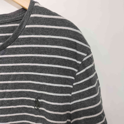 ポロラルフローレン POLO RALPH LAUREN ポニー刺繍 ボーダー柄 UネックTシャツ メンズ LG