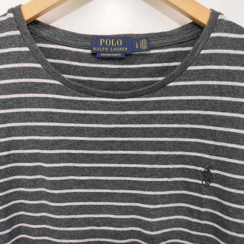 ポロラルフローレン POLO RALPH LAUREN ポニー刺繍 ボーダー柄 UネックTシャツ メンズ LG
