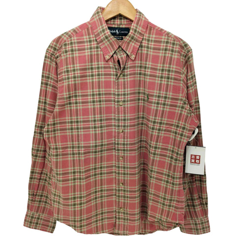 ラルフローレン RALPH LAUREN CUSTOM FIT ポニー刺繍ロゴ ボタンダウンシャツ メンズ import:L