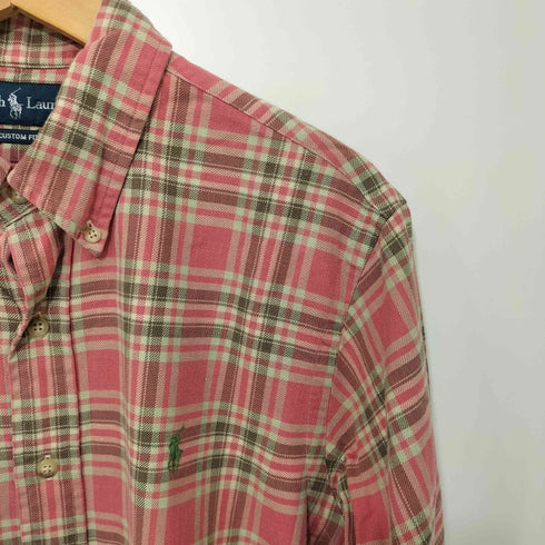 ラルフローレン RALPH LAUREN CUSTOM FIT ポニー刺繍ロゴ ボタンダウンシャツ メンズ import:L