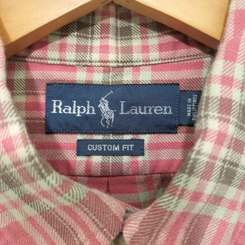 ラルフローレン RALPH LAUREN CUSTOM FIT ポニー刺繍ロゴ ボタンダウンシャツ メンズ import:L