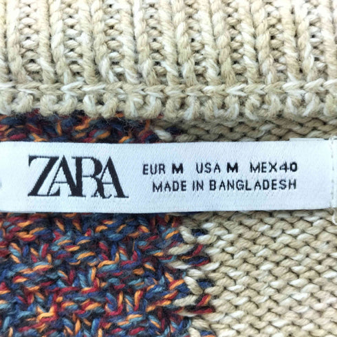 ザラ ZARA アブストラクト ジャカード セーター メンズ import:M