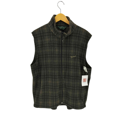 ウールリッチ WOOLRICH 00S 三角タグ ロゴ刺繍 チェック フリースベスト メンズ import:L