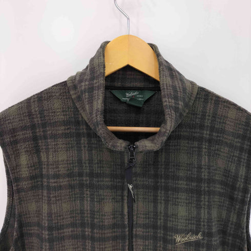 ウールリッチ WOOLRICH 00S 三角タグ ロゴ刺繍 チェック フリースベスト メンズ import:L