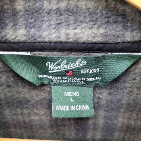ウールリッチ WOOLRICH 00S 三角タグ ロゴ刺繍 チェック フリースベスト メンズ import:L