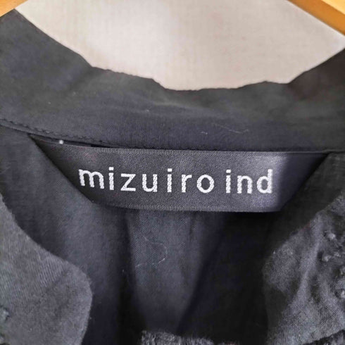 ミズイロインド mizuiro ind レーススタンドカラーワイドシャツ レディース