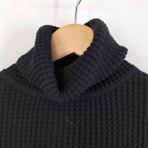 マオメイド mao made ゆるっ ふわっ ワッフル編み タートルネック プルオーバー レディース