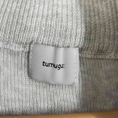 ツムグ tumugu: コットンリブニット ロングタートルネックカットソー レディース FREE