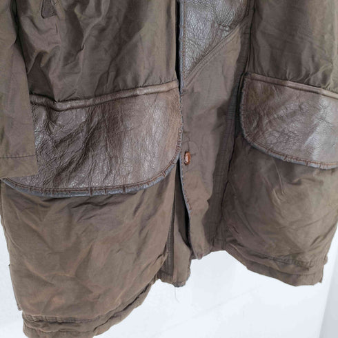 70S st.jacques 1972 MADE IN FINLAND ファーレザー切替ハーフコート メンズ 50