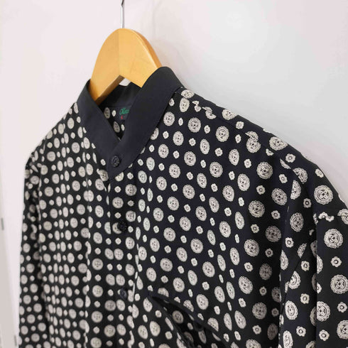 総柄 ノーカラー L/S シャツ メンズ import:L
