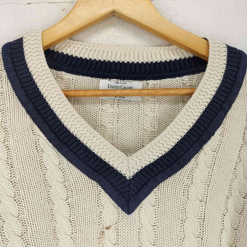 ユナイテッドカラーズオブベネトン UNITED COLORS OF BENETTON MADE IN ITALY コットンチルデンニット メンズ