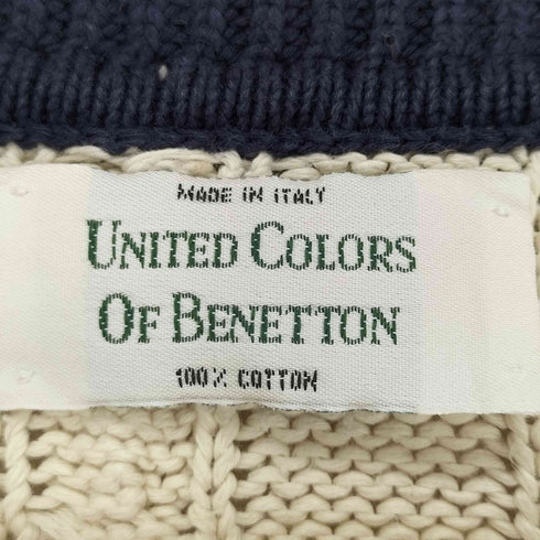 ユナイテッドカラーズオブベネトン UNITED COLORS OF BENETTON MADE IN ITALY コットンチルデンニット メンズ