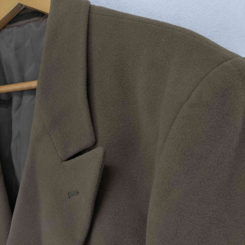 FABRIC MADE IN ITALY CASHMERE BLENDED ダブルチェスターコート メンズ LL